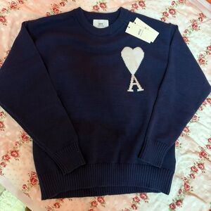 AMI Paris Ami De Coeur Alexandre Mattiussi Navy Sweater